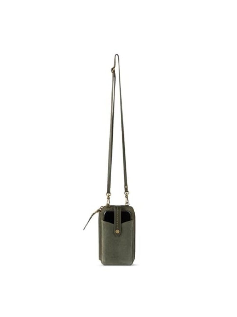 Genuine Suede Leather Crossbody Bag Phone Pocket Wallet
